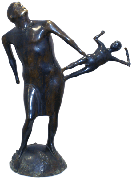 sculpture "David et Goliath" bronze russe